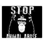 Stop Animal Abuse - Chimpanzee  Double Sided Flano Blanket (Large)  Blanket Back