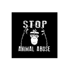 Stop Animal Abuse - Chimpanzee  Satin Bandana Scarf by Valentinaart