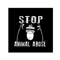 Stop Animal Abuse - Chimpanzee  Small Satin Scarf (square) by Valentinaart