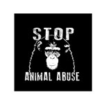 Stop Animal Abuse - Chimpanzee  Small Satin Scarf (Square) Front