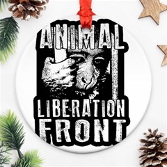 Animal Liberation Front - Chimpanzee  Ornament (round) by Valentinaart