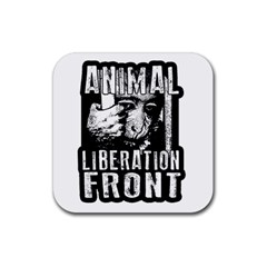 Animal Liberation Front - Chimpanzee  Rubber Coaster (square)  by Valentinaart