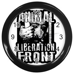 Animal Liberation Front - Chimpanzee  Wall Clocks (black) by Valentinaart