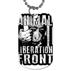 Animal Liberation Front - Chimpanzee  Dog Tag (one Side) by Valentinaart