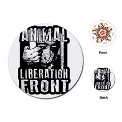 Animal Liberation Front - Chimpanzee  Playing Cards (round)  by Valentinaart