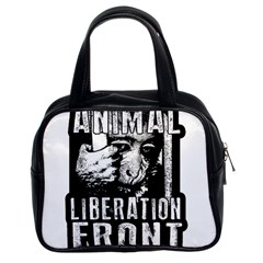 Animal Liberation Front - Chimpanzee  Classic Handbags (2 Sides) by Valentinaart