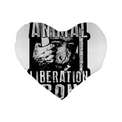 Animal Liberation Front - Chimpanzee  Standard 16  Premium Heart Shape Cushions by Valentinaart