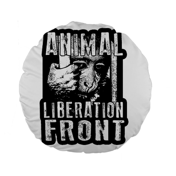 Animal Liberation Front - Chimpanzee  Standard 15  Premium Flano Round Cushions