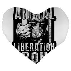 Animal Liberation Front - Chimpanzee  Large 19  Premium Flano Heart Shape Cushions by Valentinaart