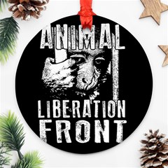 Animal Liberation Front - Chimpanzee  Ornament (round) by Valentinaart