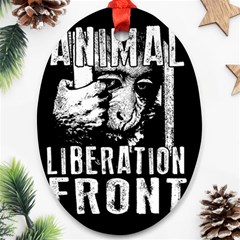 Animal Liberation Front - Chimpanzee  Ornament (oval) by Valentinaart