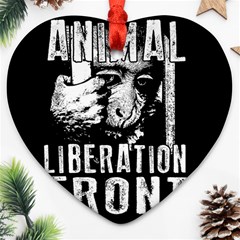 Animal Liberation Front - Chimpanzee  Ornament (heart) by Valentinaart