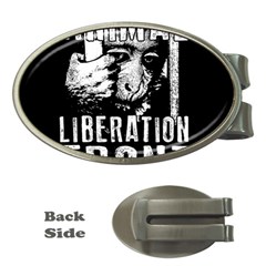 Animal Liberation Front - Chimpanzee  Money Clips (oval)  by Valentinaart