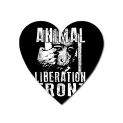 Animal Liberation Front - Chimpanzee  Heart Magnet by Valentinaart