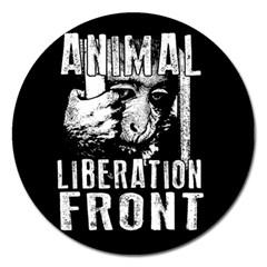 Animal Liberation Front - Chimpanzee  Magnet 5  (round) by Valentinaart