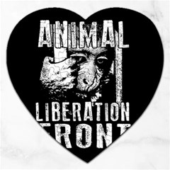 Animal Liberation Front - Chimpanzee  Jigsaw Puzzle (heart) by Valentinaart