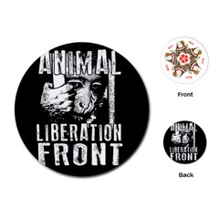 Animal Liberation Front - Chimpanzee  Playing Cards (round)  by Valentinaart