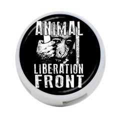 Animal Liberation Front - Chimpanzee  4-port Usb Hub (one Side) by Valentinaart