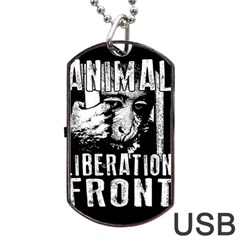 Animal Liberation Front - Chimpanzee  Dog Tag Usb Flash (two Sides) by Valentinaart