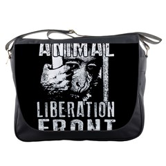 Animal Liberation Front - Chimpanzee  Messenger Bags by Valentinaart