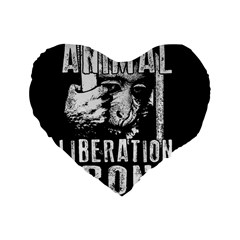 Animal Liberation Front - Chimpanzee  Standard 16  Premium Heart Shape Cushions by Valentinaart