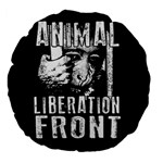 Animal Liberation Front - Chimpanzee  Large 18  Premium Flano Round Cushions Front