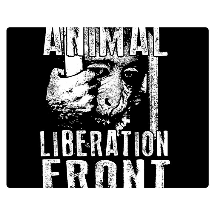 Animal Liberation Front - Chimpanzee  Double Sided Flano Blanket (Medium) 