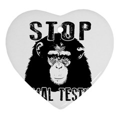 Stop Animal Testing - Chimpanzee  Ornament (heart) by Valentinaart