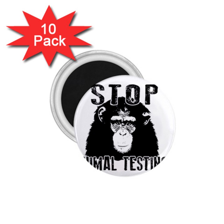 Stop Animal Testing - Chimpanzee  1.75  Magnets (10 pack) 