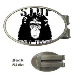 Stop Animal Testing - Chimpanzee  Money Clips (oval)  by Valentinaart