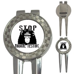 Stop Animal Testing - Chimpanzee  3-in-1 Golf Divots