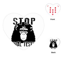 Stop Animal Testing - Chimpanzee  Playing Cards (heart)  by Valentinaart