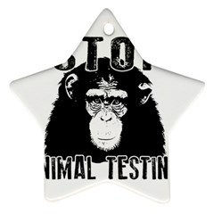 Stop Animal Testing - Chimpanzee  Star Ornament (two Sides) by Valentinaart