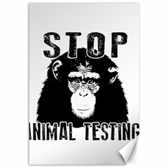 Stop Animal Testing - Chimpanzee  Canvas 12  X 18   by Valentinaart