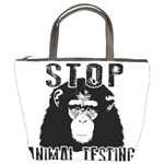 Stop Animal Testing - Chimpanzee  Bucket Bags Front