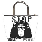 Stop Animal Testing - Chimpanzee  Bucket Bags Back