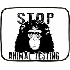 Stop Animal Testing - Chimpanzee  Fleece Blanket (mini) by Valentinaart