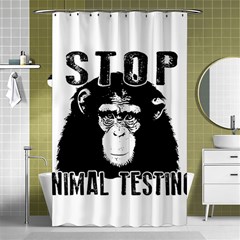 Stop Animal Testing - Chimpanzee  Shower Curtain 48  X 72  (small)  by Valentinaart