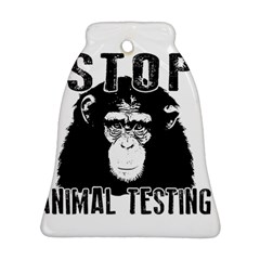 Stop Animal Testing - Chimpanzee  Bell Ornament (two Sides) by Valentinaart