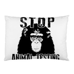 Stop Animal Testing - Chimpanzee  Pillow Case (two Sides) by Valentinaart