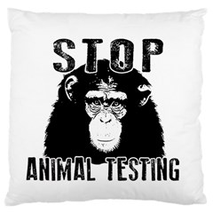 Stop Animal Testing - Chimpanzee  Large Cushion Case (one Side) by Valentinaart