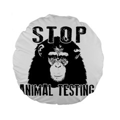 Stop Animal Testing - Chimpanzee  Standard 15  Premium Round Cushions by Valentinaart