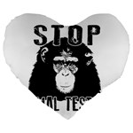 Stop Animal Testing - Chimpanzee  Large 19  Premium Heart Shape Cushions Front