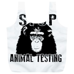 Stop Animal Testing - Chimpanzee  Full Print Recycle Bags (l)  by Valentinaart