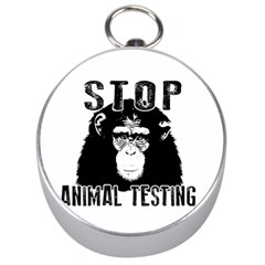 Stop Animal Testing - Chimpanzee  Silver Compasses by Valentinaart