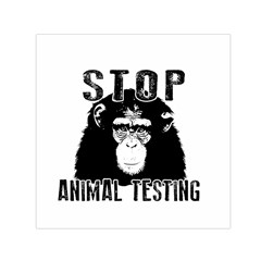 Stop Animal Testing - Chimpanzee  Small Satin Scarf (square) by Valentinaart