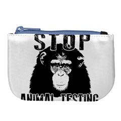 Stop Animal Testing - Chimpanzee  Large Coin Purse by Valentinaart