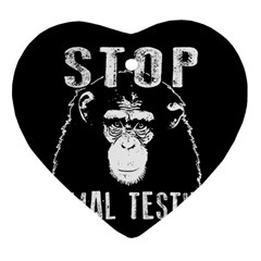 Stop Animal Testing - Chimpanzee  Ornament (heart) by Valentinaart