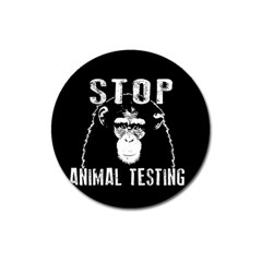 Stop Animal Testing - Chimpanzee  Magnet 3  (round) by Valentinaart