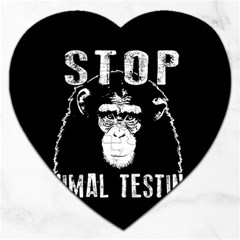 Stop Animal Testing - Chimpanzee  Jigsaw Puzzle (heart) by Valentinaart